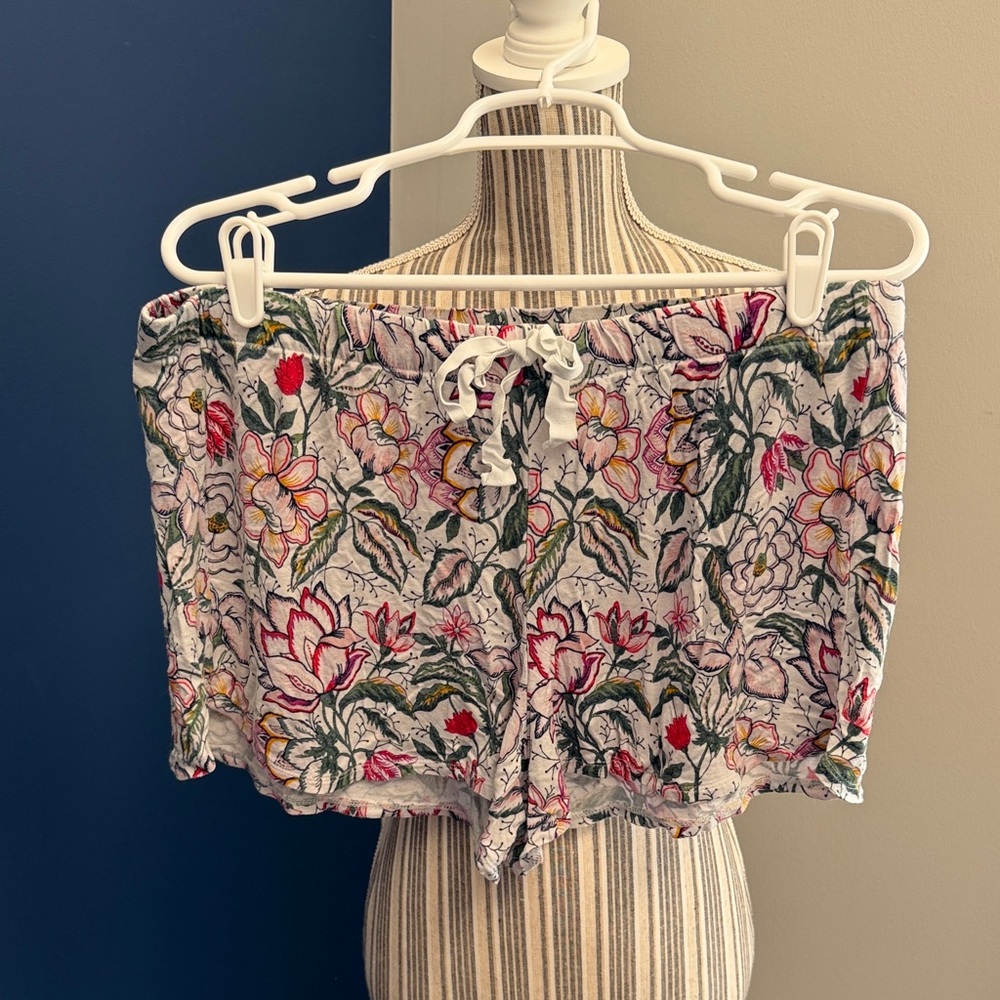 LOFT Floral Pajama Shorts - Pink and Green